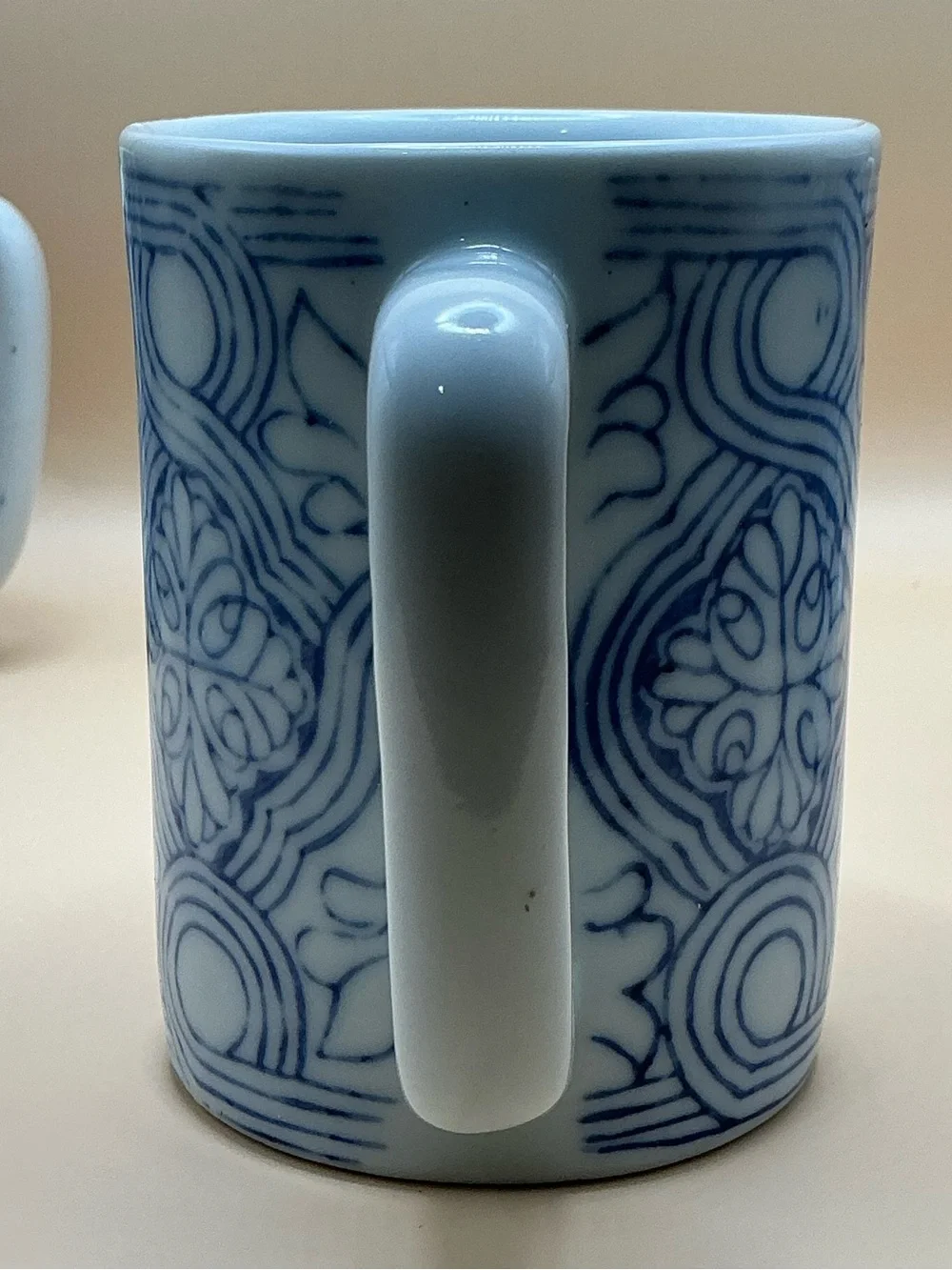 Pier 1 Vintage Blue & White Geometric Mug Set (2)